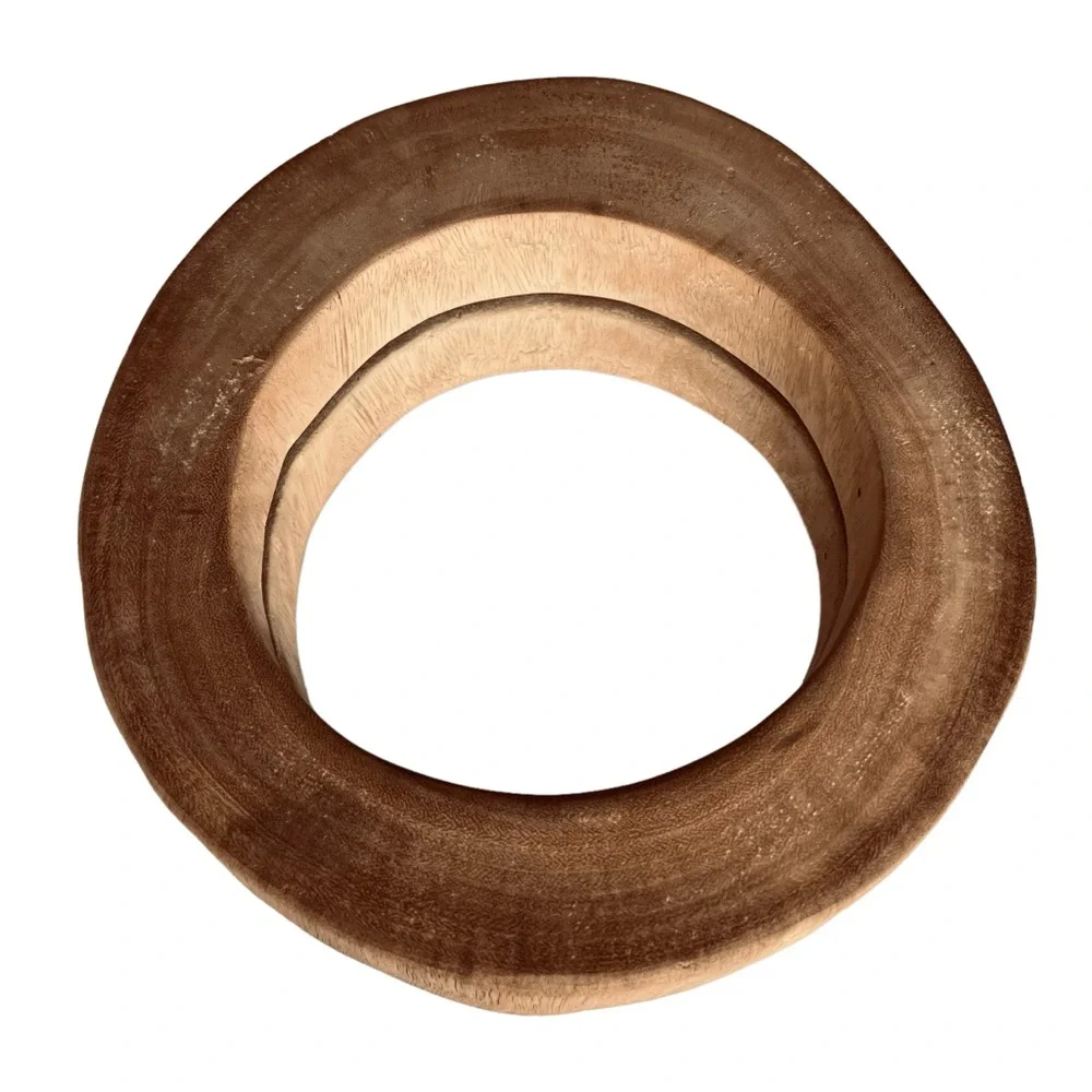 Abstract Natural Wood Mirror